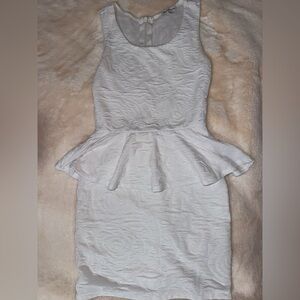Charlotte Russe Textured White Peplum Mini Dress